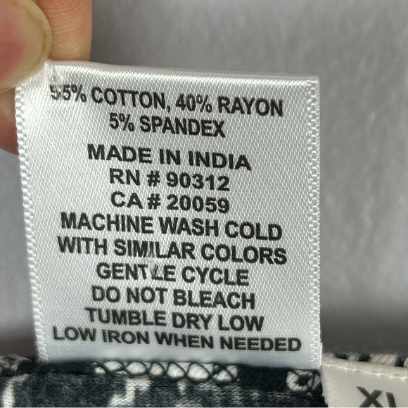 Parsley & Sage Black & White Long Sleeve Top Size XL - Picture 8 of 9